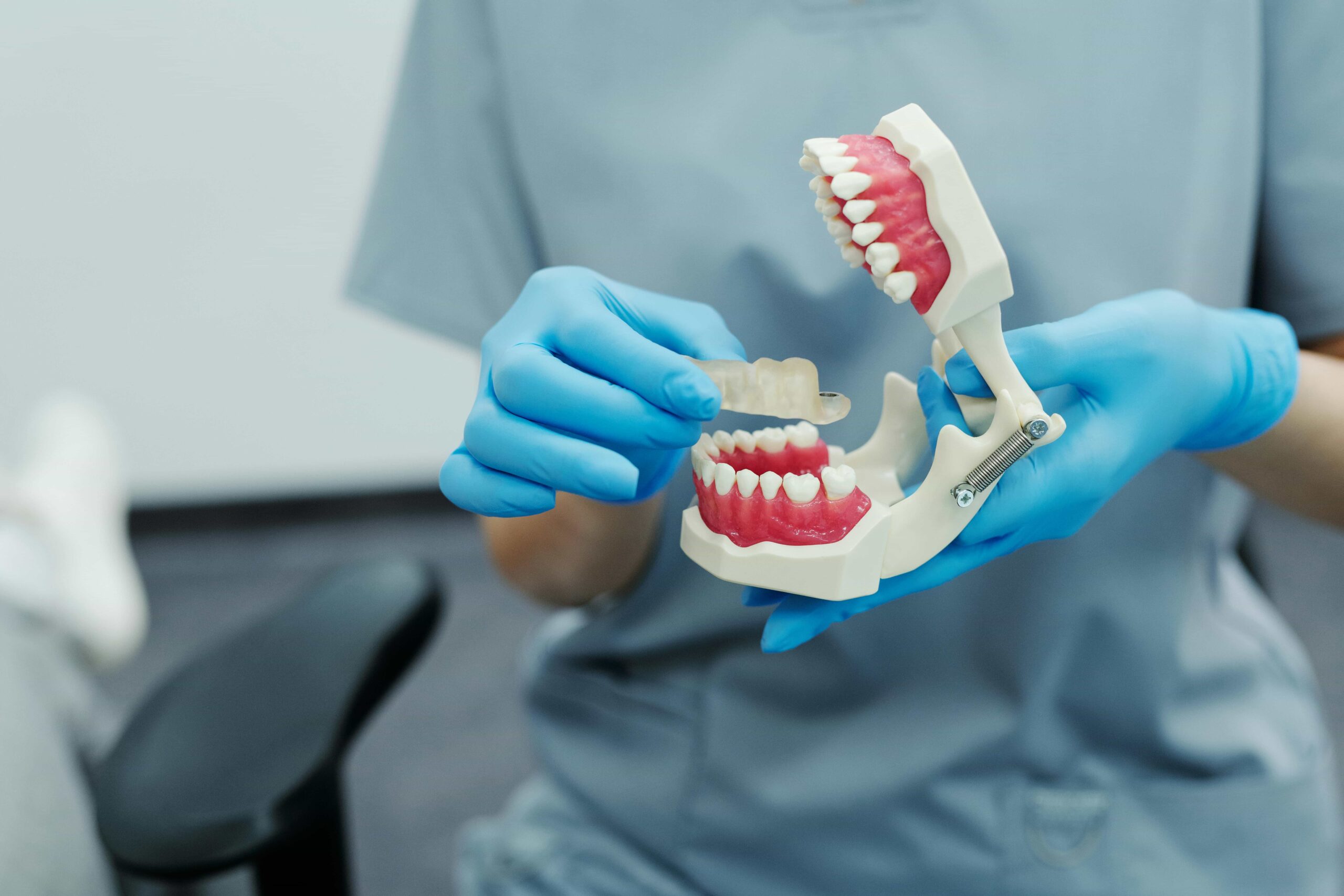 invisalign on teeth model