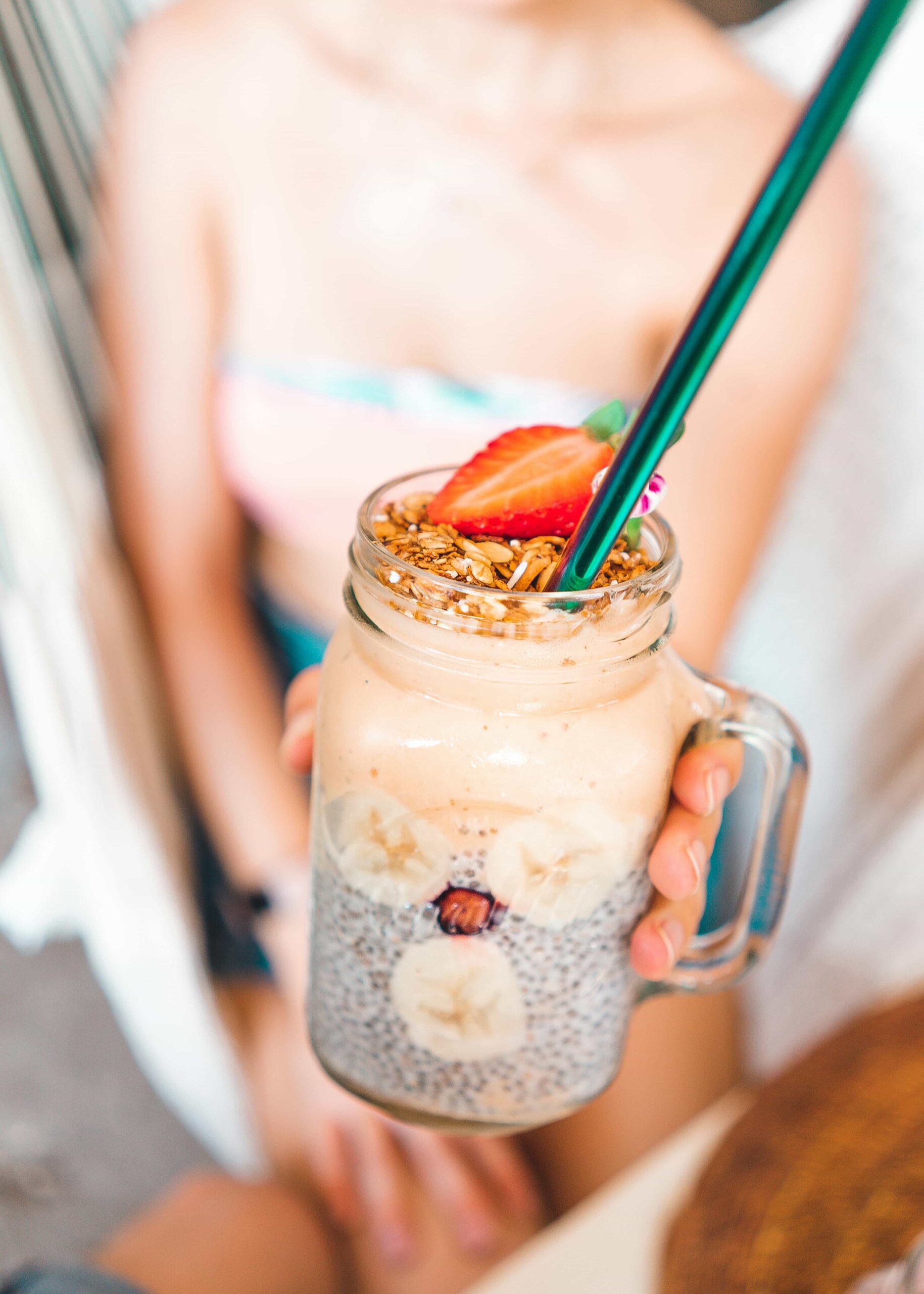 person holding a shake