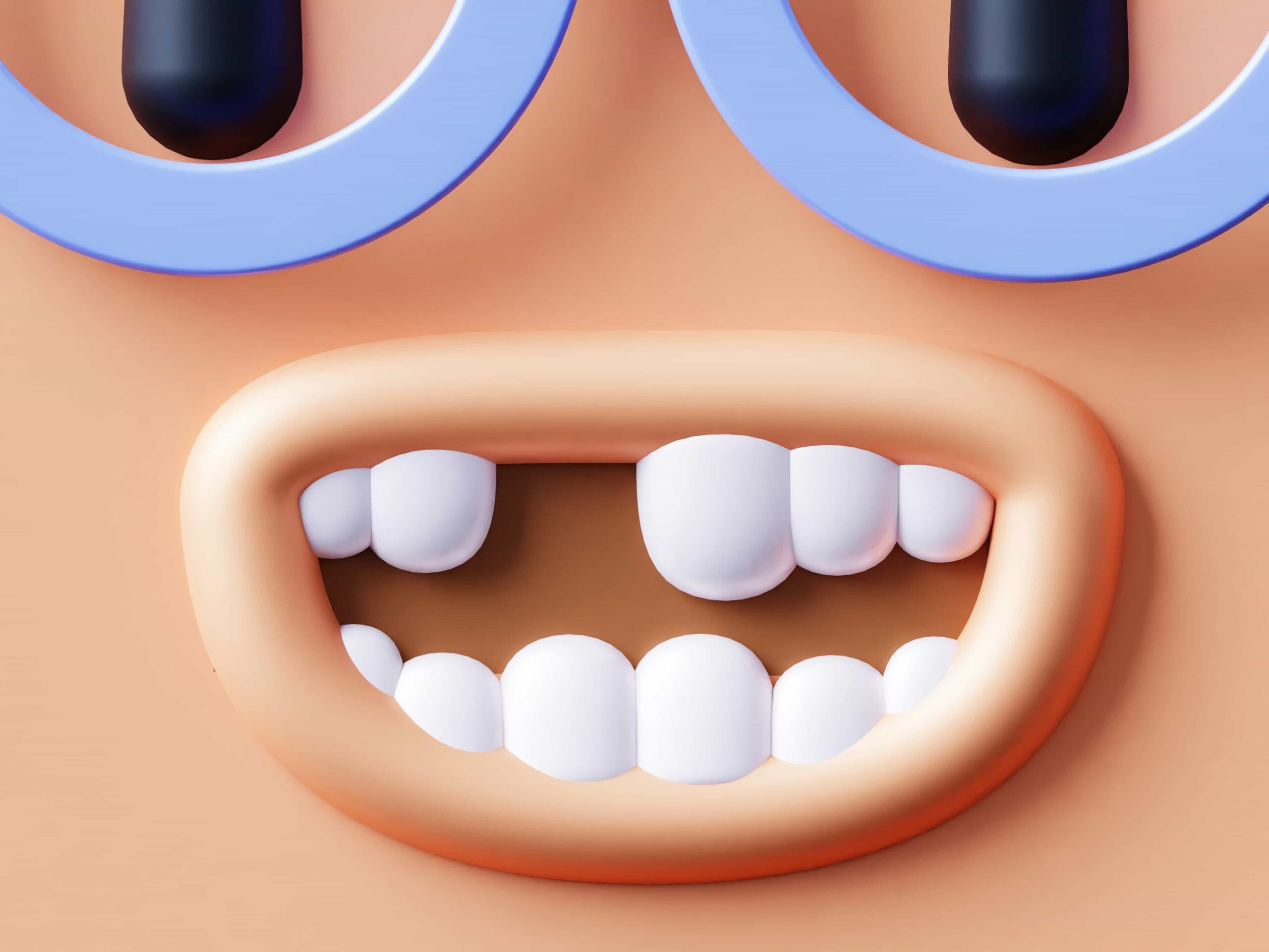 cartoon with missing tooth